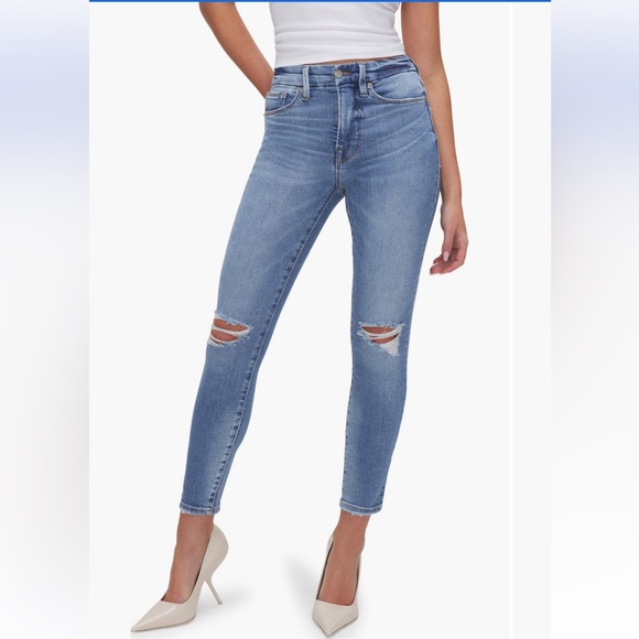 Good American Jeans Women’s 2 / 26 Ankle Skinny Good Legs Ripped Ankle Skinny - Picture 1 of 11
